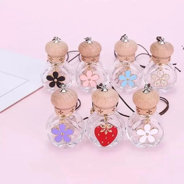 6 ml Auto floral Parfüm Flasche Anhänger Ätherisches Öl Diffusor 7 Farben Tasche Kleidung Ornamente Leere Glas Flasche Parfüm