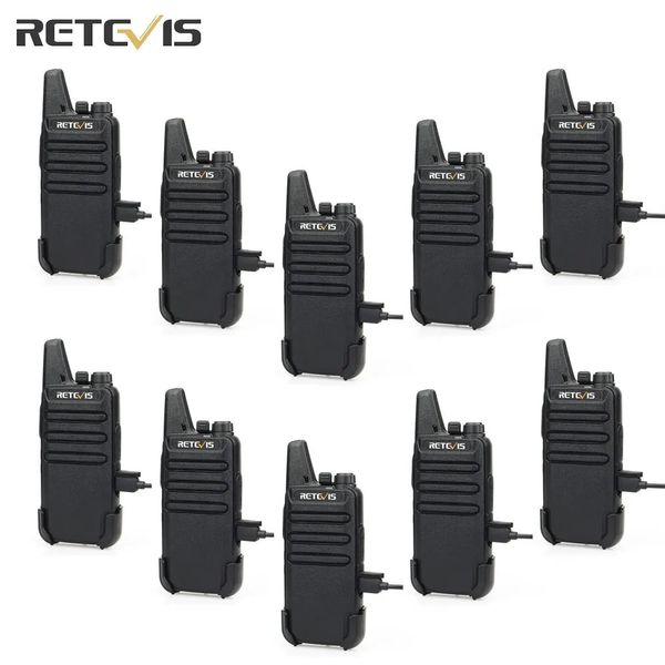 Walkie Talkie 10 Pcs Atacado Mini Walkie Talkie Retevis Walkie-talkies recarregáveis Rádio bidirecional RT622 PMR446 Rádio el Restaurante Varejo 231025