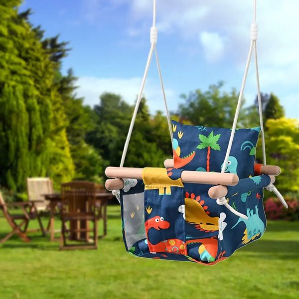 Swings jumper'lar feda ediciler Yumuşak Backrest Yastık Odası Süslemeleri Kapalı açık yürümeye başlayan çocuk Salıncaklar Çocuk Oyuncak Kanvas Koltuk Sandalyesi Bebek Asma Salıncak 231025