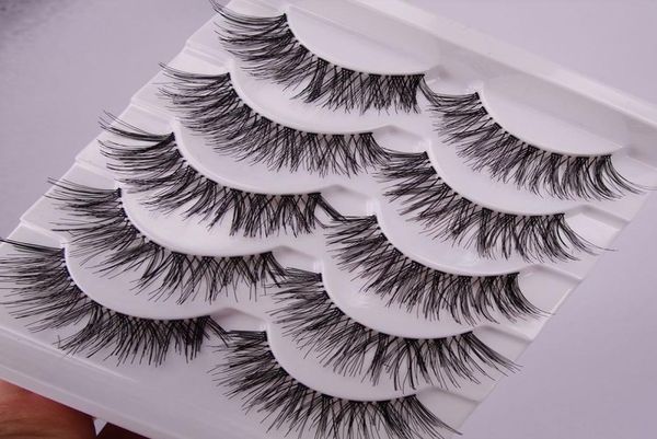 Transparente falsche Wimpern kreuz und quer, 5 Paar, Box, unordentliches Kreuz, dick, natürlich, gefälschte Wimpern, professionelle Make-up-Tipps, Bigeye Long6984898