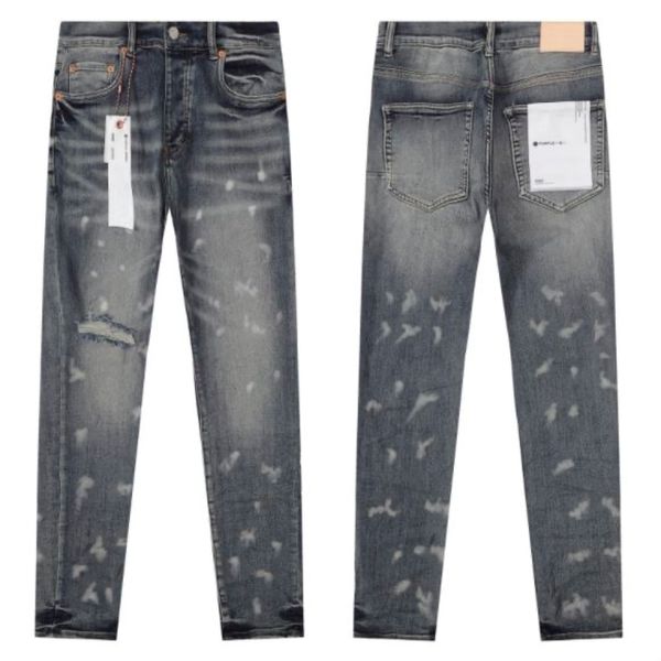 Jeans viola Pantaloni denim Jeans uomo Designer JEANS 33 Stili Colore Designer uomo Strappato Jeans graffiti dipinti a mano 440