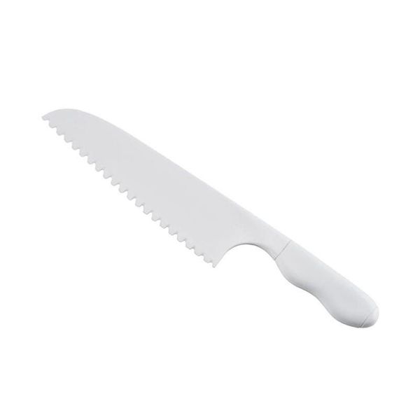 Facas de plástico crianças faca de frutas cozinha lete salada serrilhada cortador diy facas de bolo 28.5x5cm casa jardim cozinha, jantar bar talheres dhxwz