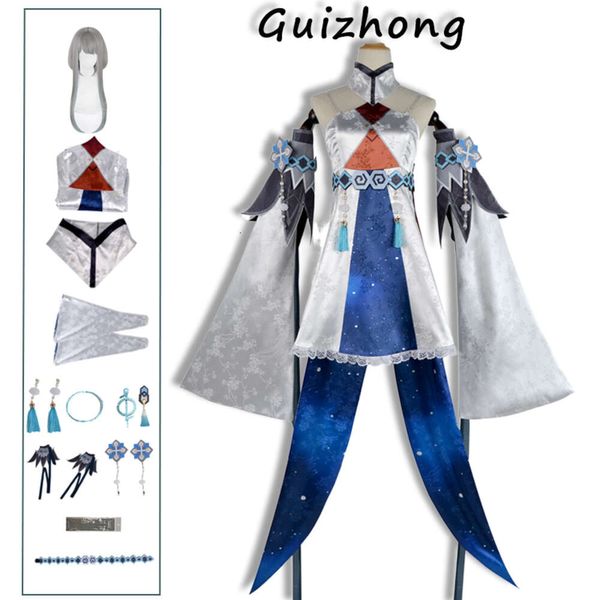 Guizhong Cosplay Genshin Impact Kostüm Uniform Perücke Halloween Partykleid für Frauen Comic Con Anime Spiel Mumbo Jumbo