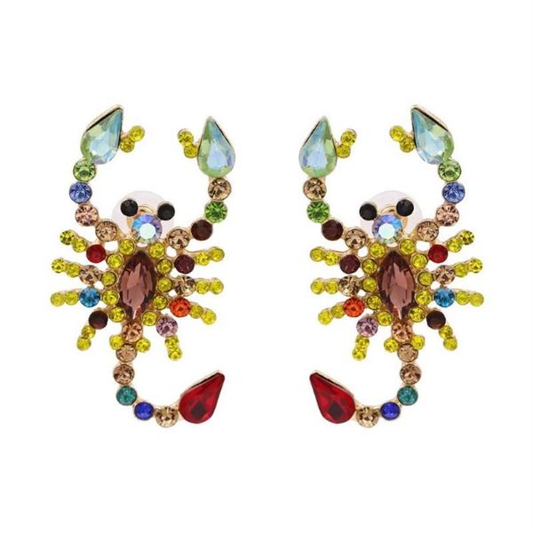 Dangle lustre novidade design strass escorpião encantos brincos para mulheres moda jóias maxi meninas declaração access235d