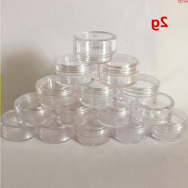 200 pezzi 2g vasetti di bottiglia di crema rotondi trasparenti trasparenti contenitore per vasi campione di plastica cosmetica vuota per la conservazione di nail artbuona quantità Tnnqm