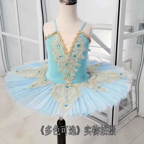 Palco desgaste ballet tutu cisne lago meninas traje bailarina desempenho mostrar crianças vestido de dança profissional para crianças