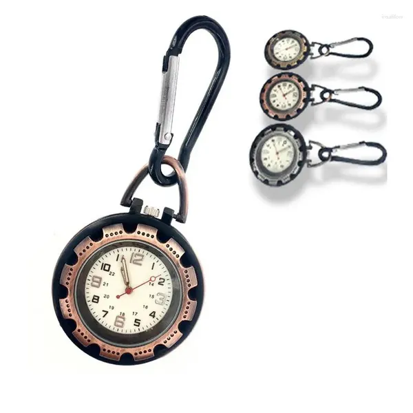 Taschenuhren, antike Clip-Karabiner-Uhr, Sport-Anhänger, Hakenuhr, leuchtender Rucksack für Wanderer, Bergsteigen, Outdoor, Unisex