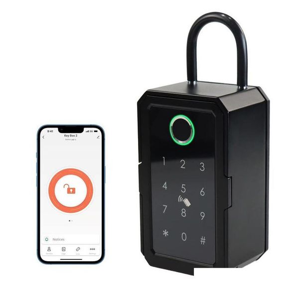 Дверные замки Смарт-ключ Замок Box Tuya Ttlock App Wi-Fi Fechadura Eletronica Водонепроницаемое настенное крепление Безопасность по отпечаткам пальцев Airbnb Lockbox Drop Dha71