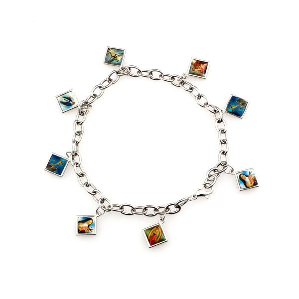 Charm Armbänder 12 stücke Katholische Relius Kirche Medaillen Heiligen Edelstahl Ketten Für Männer Frauen Schmuck Drop Lieferung Dhruy