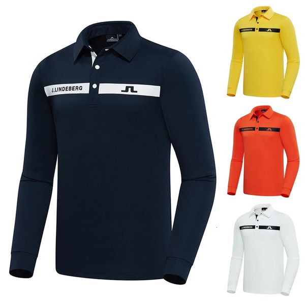 Magliette da uomo Maniche lunghe Abbigliamento da golf Uomo Alta qualità Uomo Autunno e inverno Sport Corea Polo Uomo Poliestere Polo da esterno 231025