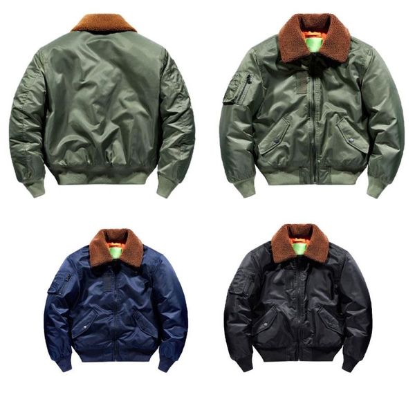 Autumn and Winter Third Army Brigade Workwear Cotton Coat Men's Plus Cotton Thickened Pilot Jacket Men's Flip Collar Coat Loo Sodx