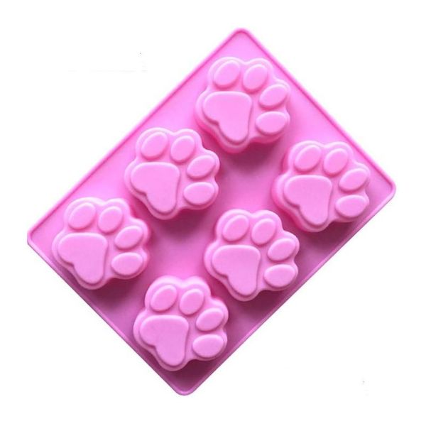 Backformen DIY Pfotenförmige Kuchenform Cartoon Handgemachte Sile Soap Mods Hitzebeständige Kieselgelformen Rosa Sn612 Drop Lieferung nach Hause DH2C0