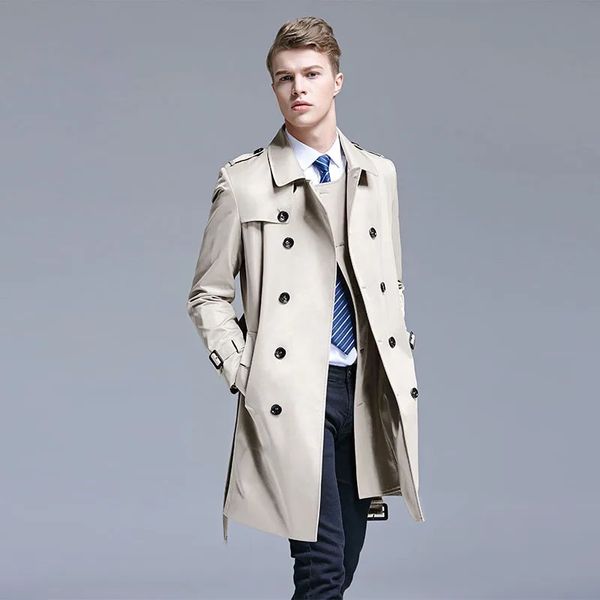 Männer Blends Frühling Herbst Mode Trenchcoat Koreanischen Stil Britischen Jungen Männlichen Langen Mantel Trendy Winter Windjacke Männer Jacke 231026