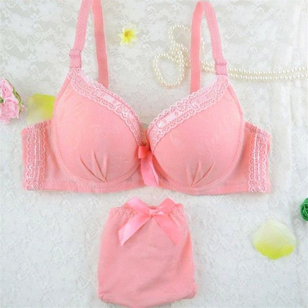 Meninas bonitos conjuntos de sutiãs sexy japonês estudante adorável conjunto sutiã lingerie ajustável rendas bordado push up moda feminina sutiã 267i