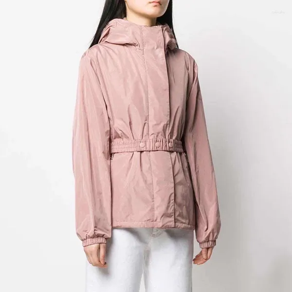 Kadın trençkotları yüksek kaliteli ince fit kapüşonlu ceket kemer kadınlar bahar yaz gündelik gevşek tasarımcı rüzgarlık femme yağmurluk