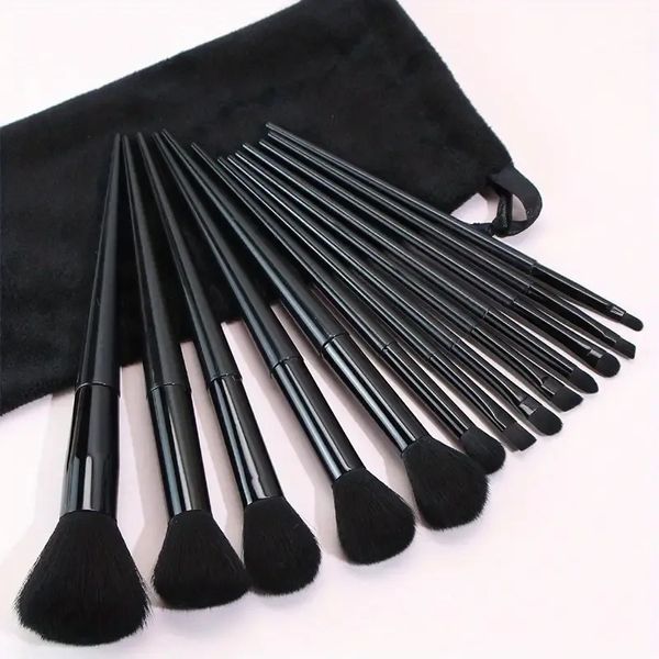 Makeup Tools 13PCS Schwarze Pinsel Set Powder Foundation Blush Kabuki Blending Beauty Brochas Maquillaje für Kosmetik 231025