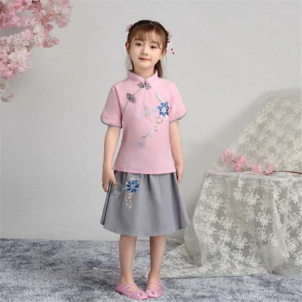 Abbigliamento etnico Hanfu Cheongsam 2023 Abito da ragazza Stile nazionale Retro Una versione Gonna da ballo di laurea per servizio di classe