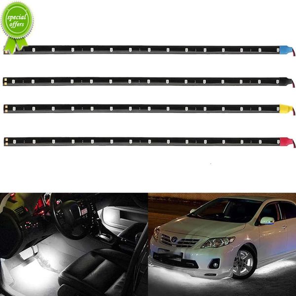 Yeni 1x Araba Led Strip DIY Ampul Atmosfer Dekoratif Lamba Otomatik Işık Işık 15led Gündüz Koşu Drl Motosiklet Stil Kırmızı