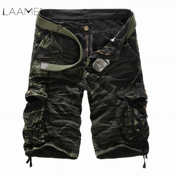 Laamei Camouflage Camo Cargo Uomo New Casual Uomo Pantaloncini da lavoro larghi Uomo Pantaloni corti militari Plus Size Senza cintura Q190427279k