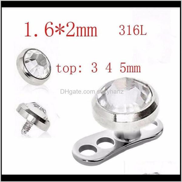 Plugues Túneis Drop entrega 2021 316L Aço Inoxidável Skin Diver Piercing Micro Dermal Jóias Corpo Gcwja2678