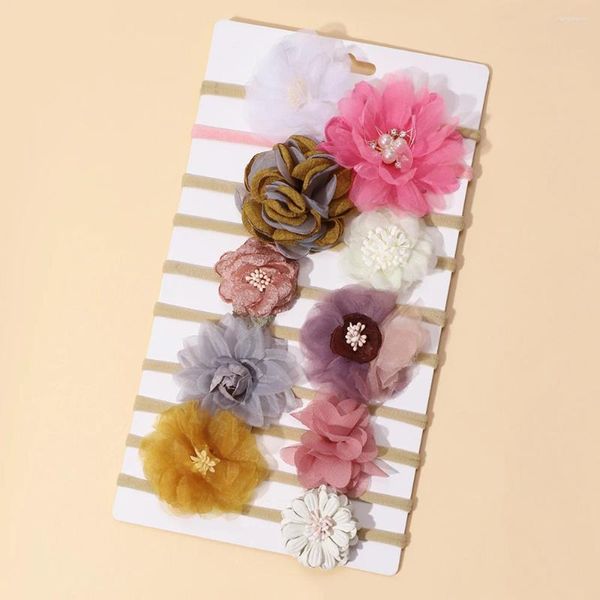 Haarschmuck Blume Baby Nylon Stirnbänder für Mädchen niedlich geboren elastische Haarbänder Kinder Po Requisiten Dusche Geschenk