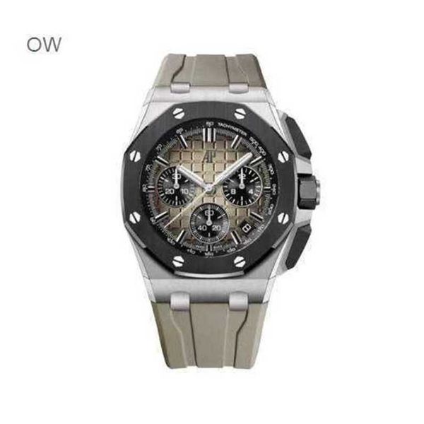 Audpi Royal Large Dial Oak Watch Mens Movimento de quartzo Relógio de pulso Royal Oak Offshore Time Code Watch Steel Brown Dial 26420soooa6 WN-9M4L