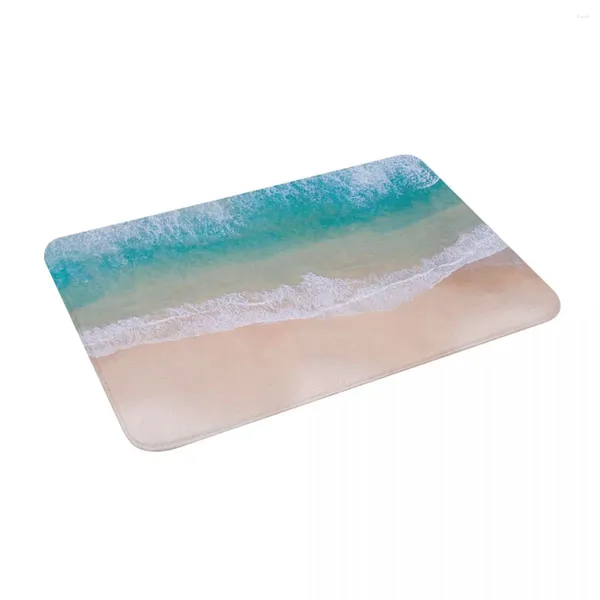 Tappeti Vista aerea della spiaggia tropicale Tappetino da bagno in memory foam assorbente antiscivolo per decorazioni per la casa/cucina/ingresso/interno/esterno/soggiorno