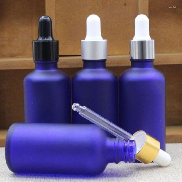 Garrafas de armazenamento 50ml azul/claro/verde/marrom garrafa de vidro óleo essencial umidade líquido soro complexo recuperação cuidados com a pele embalagem cosmética