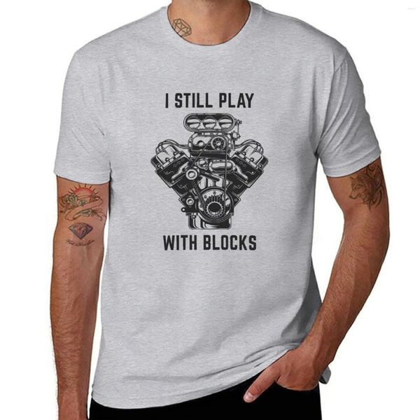 Herren-Poloshirts „I Still Play With Blocks“ Muscle Car Big Block Mechanic Guy Fan Lover Enthusiast Petrolhead T-Shirt