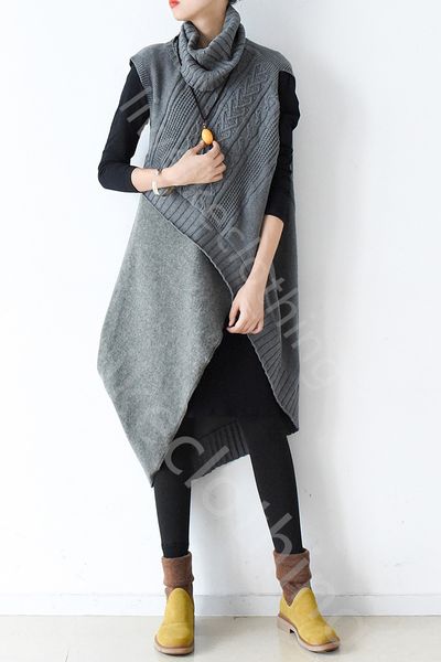 Зимний новый свитер оригинального дизайна, женский свободный утепленный льняной вязаный шерстяной костюм, комплект из двух предметов