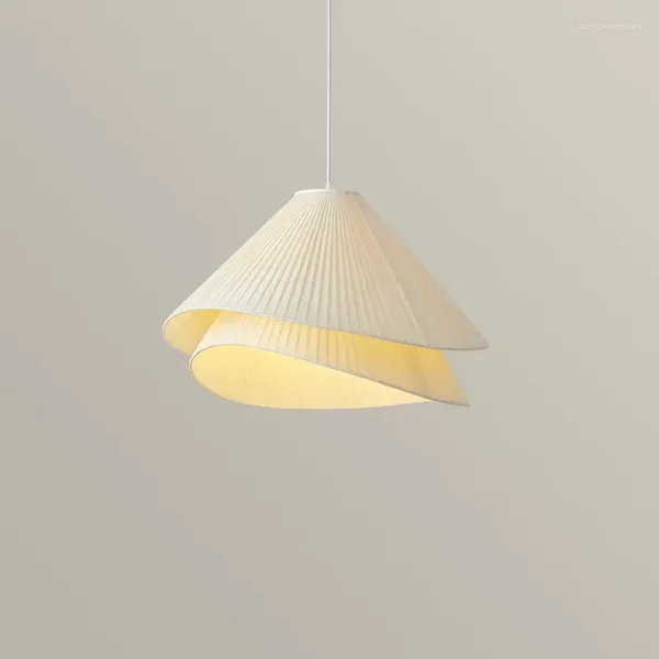 Kronleuchter Minimalismus E27 Stoff Kronleuchter Moderne Schlafzimmer Weiße Led Anhänger Lichter Esszimmer Nordic Decor Hängende Lampe Leuchten