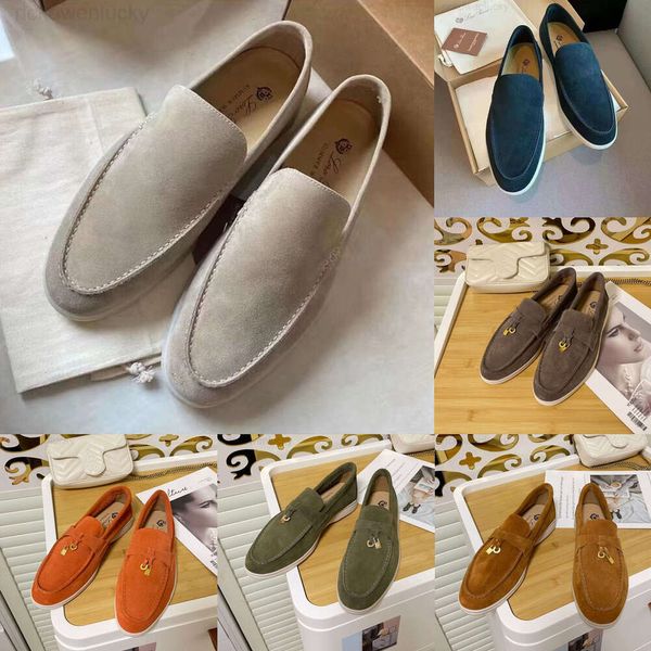 Loro * Piana Shoes Pianas Shoes дизайнерские повседневные мужские и женские летние замшевые прогулочные туфли черного, бежевого и синего цвета, кроссовки для бега на открытом воздухе, размер 35-45