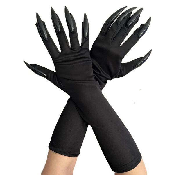 Guantes divertidos con garra de vampiro para fiesta de cumpleaños, Cosplay, Mardi Gras, accesorios brillantes para uñas largas, guantes para disfraz de Halloween