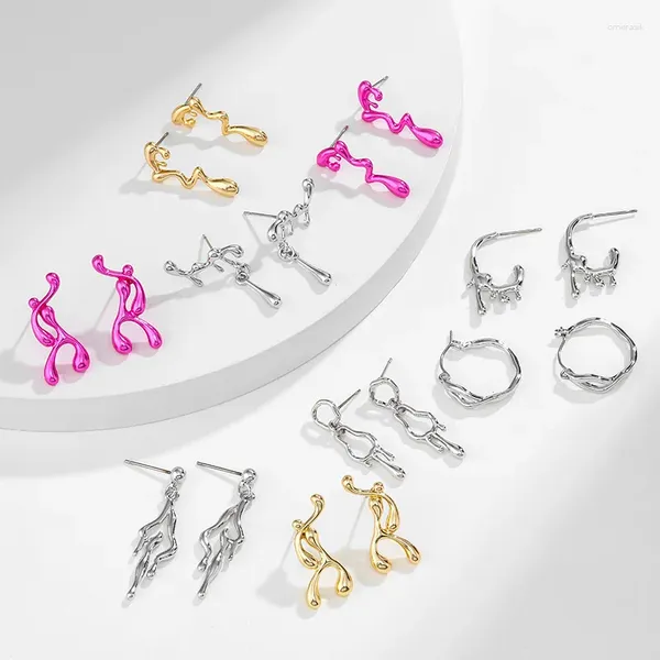 Orecchini pendenti iperbole geometrica irregolare per le donne che dipingono gioielli colorati per orecchini a forma di sport per persone astratte