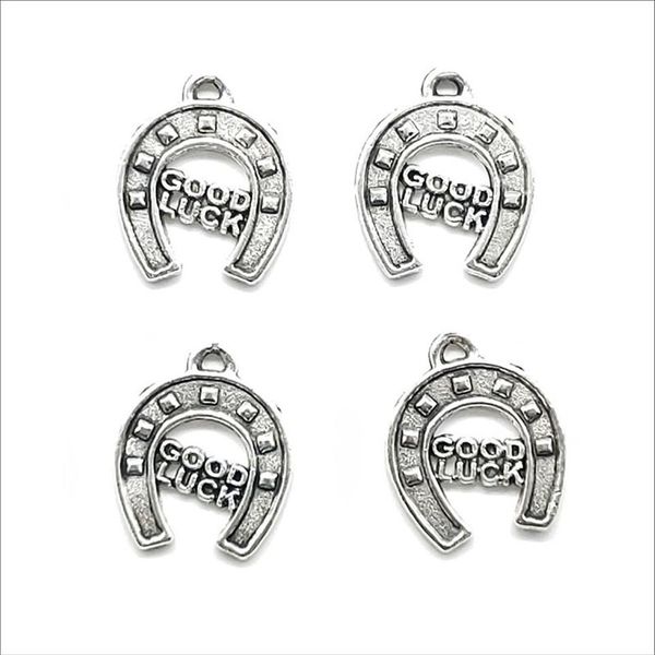 Lot 100 Stück Viel Glück Hufeisen Antik Silber Charms Anhänger zur Schmuckherstellung Armband Halskette Ohrringe 14 17mm DH0849286z