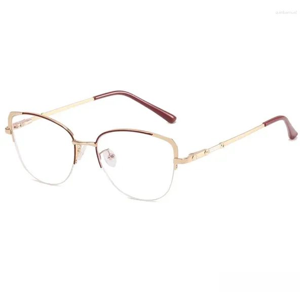 Sonnenbrillenrahmen Personalisierte Trend Metallrahmen Flacher Spiegel Anti Blaues Licht Mode Brillen Frauen Männer Optischer Augenschutz Großhandel