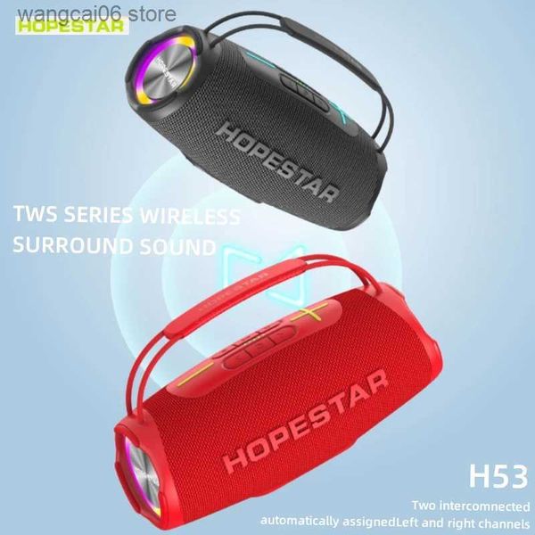 Altoparlanti per telefoni cellulari HOPESTAR H53 Altoparlante Bluetooth portatile ad alta potenza da 35 W Potente subwoofer wireless TWS Bass Sound System Batteria da 5200 mAh Boombox T231026