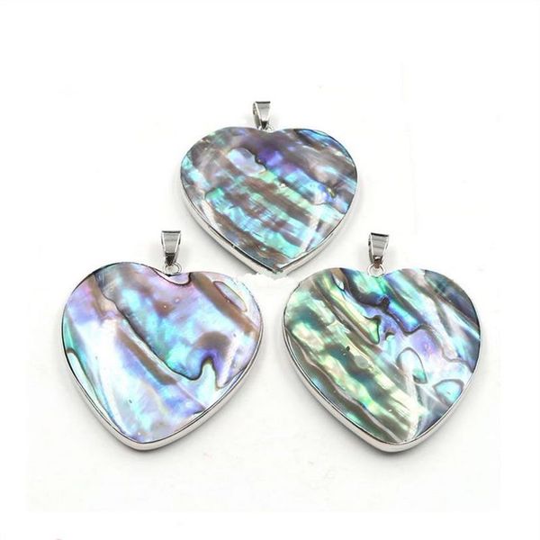 HOPEARL Gioielli Ciondolo a forma di cuore semplice per la creazione di collane Abalone Paua Conchiglia di mare Cabochon intarsiato 6 pezzi2885