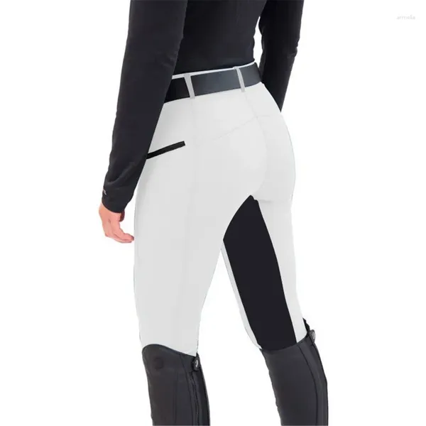 Damenhose, elastische Nähte, Jodhpurs, lässig, Knöchelband, Y2K-Mode, Reitsport, Damen, schmale Passform, schmale Bleistifthose