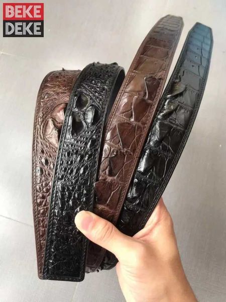 Cintos de crocodilo couro genuíno cinta de luxo masculino vintage negócios casual cinto para terno calças moda alta qualidade cintura yq231026