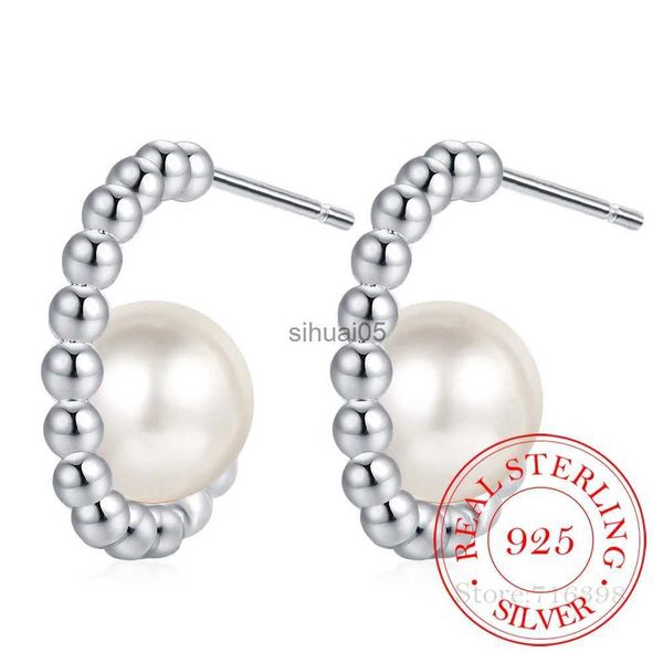 Orecchini con perle in argento sterling 925 con perline irregolari per le donne Orecchini con perno coreano orecchio gioielli per feste di nozze Regalo femminile Pendientes YQ231026