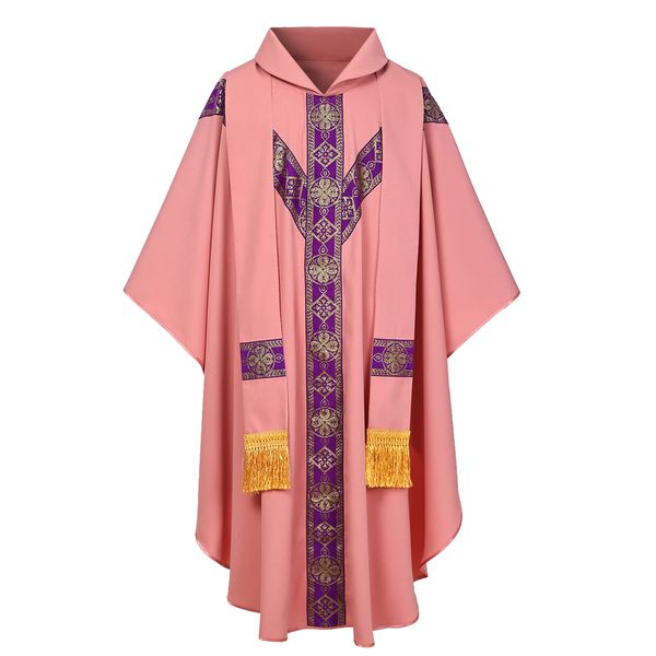 Traje de vestimenta litúrgica católica pastor ortodoxo igreja sacerdote massa robe casula roupa