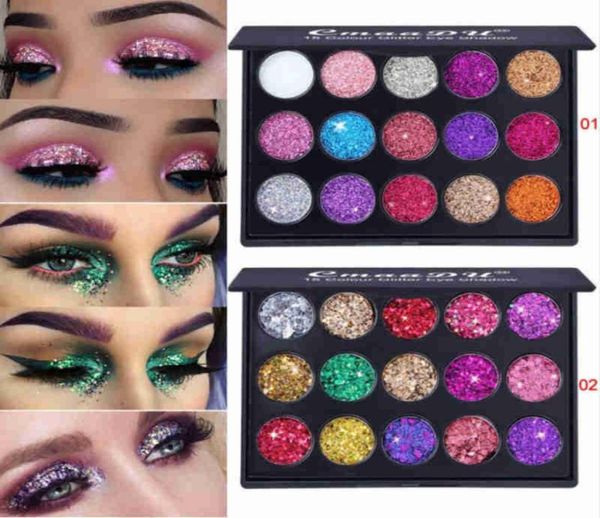 Palette di ombretti glitter naturali femminili naturali brillanti Metalli in polvere Shimmer Ombretti Pigmenti Kit Diamante 15 colori4988825