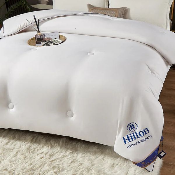 Conjuntos de cama Duvets Enchimento King Size Quilts Grossos para o Inverno Branco Consolador Hilton Cobertor Mulberry Silk Quilt 231026