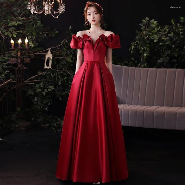 Roupas étnicas Casamento Nupcial Chinês Qipao Vestido Mulheres Maxi Plissado Cheongsam Formal Vestido de Festa Elegante Celebridade Vestidos de Banquete de Noite