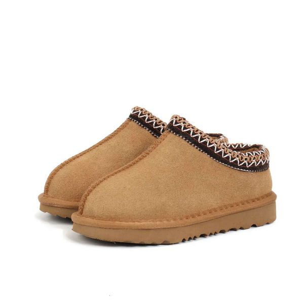 Crianças Tazz Tasman Chinelos Designer Clássico Ultra Mini Plataforma Botas Bebê Crianças Castanha Mulas Crianças Meninos Meninas Botas de Neve Ugslies Yggs Couro Chinelo Sapato 21