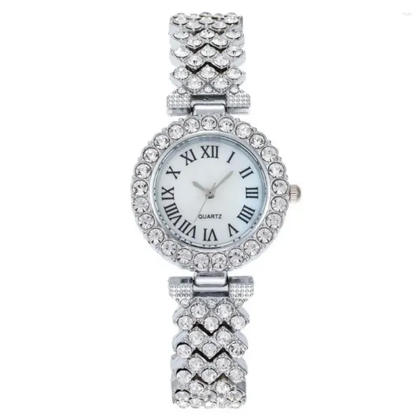 Orologi da polso Set di braccialetti per orologi di lusso da donna con strass di lusso, squisiti gioielli in acciaio inossidabile