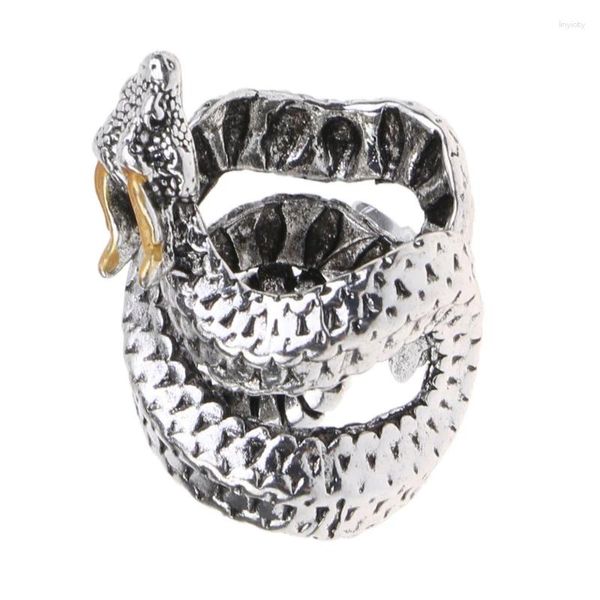 Anéis de cluster retro cobra serpente aberto anel legal acessórios ajustar hip hop jóias presentes terno para meninos meninas amante de répteis