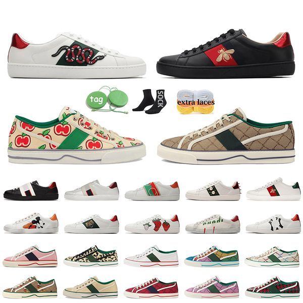 Designer Ace Sneakers scarpe Embroidered Bee Stars Snake Tiger Tennis 1977 Off The Grid Canvas Green Red Web White Leather Screener Low Top Trainers
