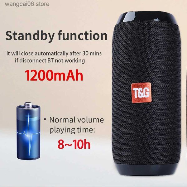 Cep Telefonu Hoparlörleri Taşınabilir Bluetooth Hoparlör Kablosuz Bas Subwoofer Su Geçirmez Açık Hoparlörler Boombox Aux TF USB Stereo Hoparlör Müzik Kutusu T2310